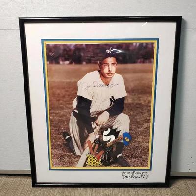 Joe DiMaggio Autographed Photo With Felix The Cat/Don Oriolo Autograph 