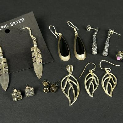 Sterling Silver Earrings & Pendant 