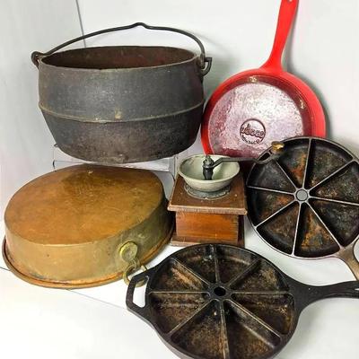 Lodge Cast Iron Cornbread Skillets, Nonstick Skillet, Cauldron Plus Brighton Coffee Grinder & More