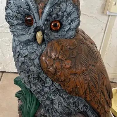 Large Hand-painted Ceramic Owl
