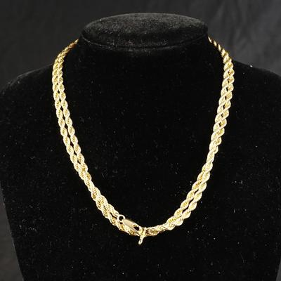 Vintage 30" Gold Bonded 24k Rope Chain