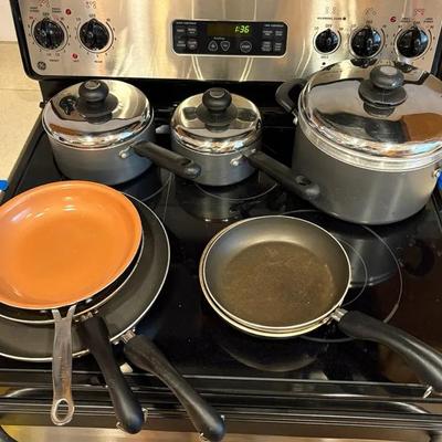 Large Assortment Of Pots And Pans By Farberware And More