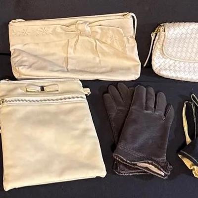 Vintage Leather Purses And Driving Gloves