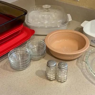 Mixed Group Of Pyrex/Corningware/Fiestaware/Anchor Hocking