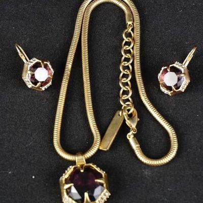 Vince Camuto Gold And Silver Tone 16" Necklace + Earrings