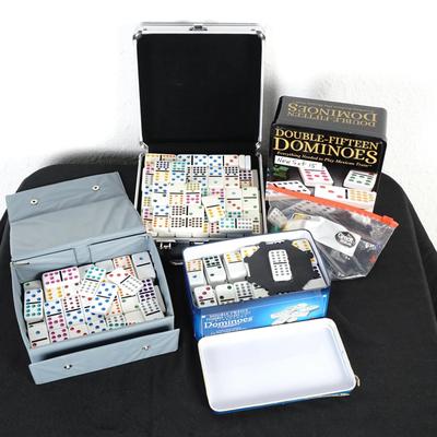 Assorted Domino Sets And Games With Cases