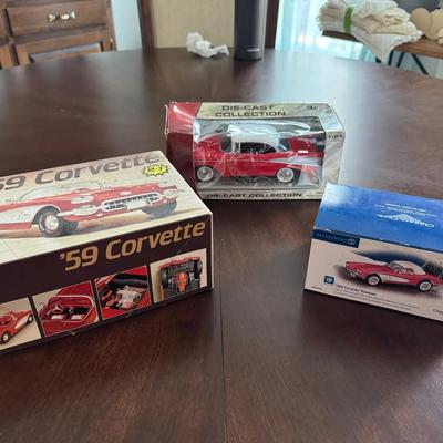 261:’59 Corvette Plastic Model, ‘57 Bel Air Die Cast, ‘58 Roadster Collectible
