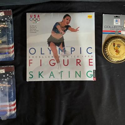 460: Olympic Collector Lot – 1986 Timeless Legends Gymnastics Figures, 1998 Figure Skating Book & 19