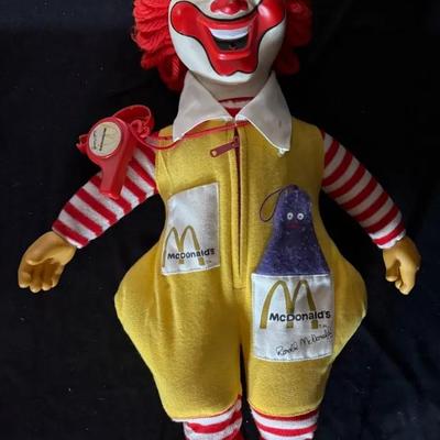 455: Vintage 2 Ft Ronald McDonald Doll by Hasbro ©1976 McDonald’s Advertising Figure