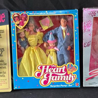 474: Vintage Mattel Doll Lot – Happy to Be Me, Heart Family Surprise Party & Spectra – NIB