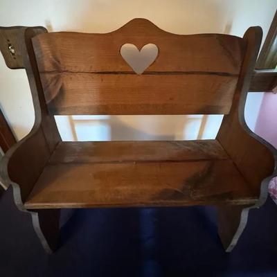 220: Wood High Back Bench 