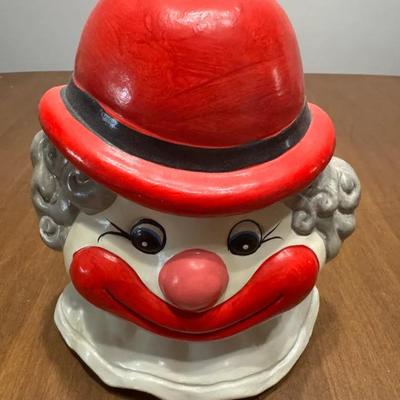 243: Vintage Hand Painted Ceramic Retro Clown Bank