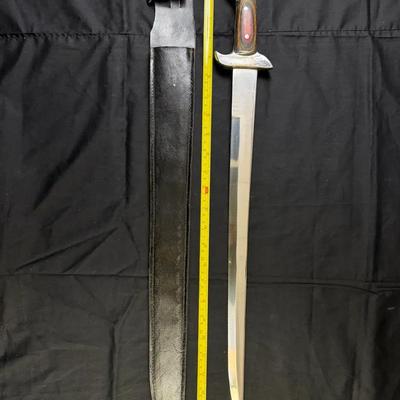 315: Decorative Short Sword with Leather Sheath