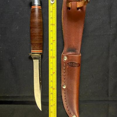 314: KA-BAR Fixed Blade Knife with Leather Sheath