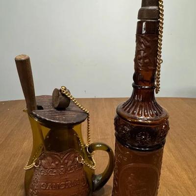 263: Vintage Amber Glass Sangria Set