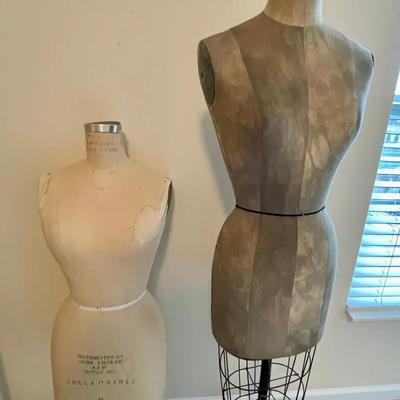 116-BR2: Vintage Female Half-Body Dress Forms #6 and #8