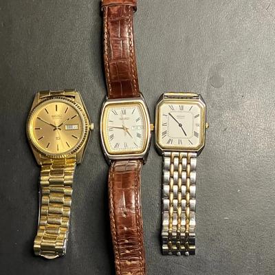 015b-JRY: Trio of Seiko Men’s Quartz Dress Wristwatches