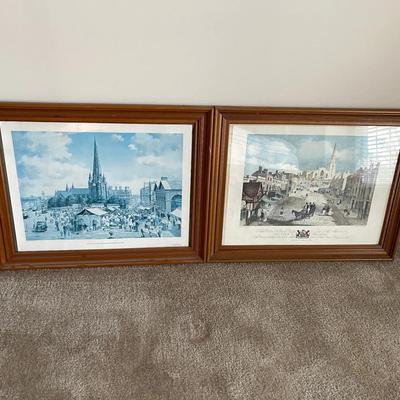 085-MBR: 2 English Framed Prints
