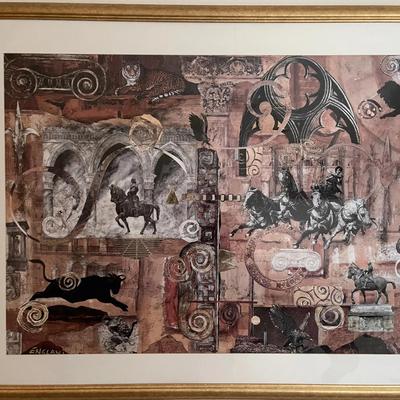 093-BON: English History Montage (Large Framed Print) 