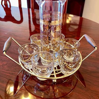 022-K: MCM Culver Chantilly Gold Barware Set