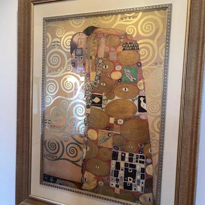 025-DR: Large Framed Print after Klimt’s “The Kiss”