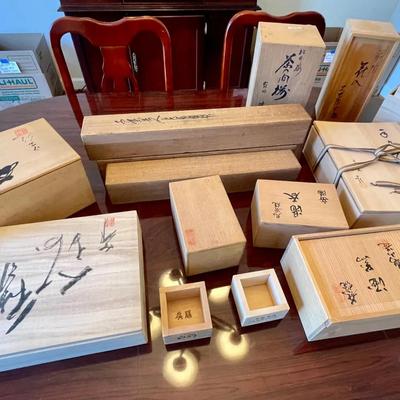055-PAN: Japanese Wooden Box Assortment