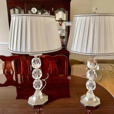 144-DR: Crystal Lamp Pair