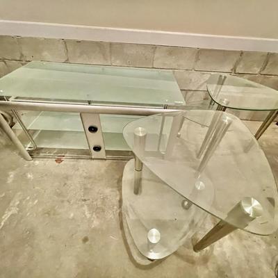 121a-GAR: Modern Glass Table Trio