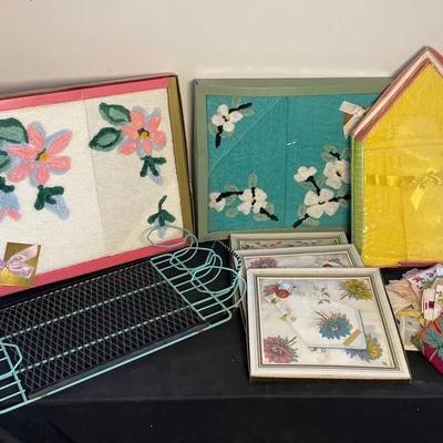 Vintage Decorative Towels and Many Hankies