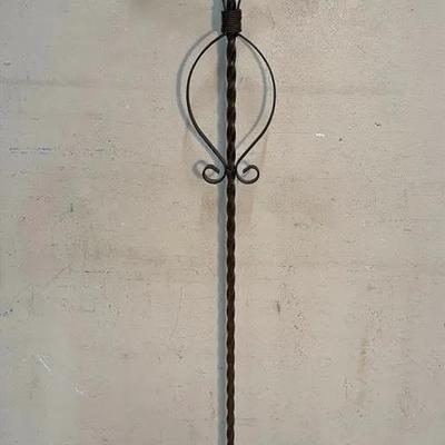 Tall Hand-Forged Wrought Iron Floor Candle Holder – 3-Arm Twist Design 