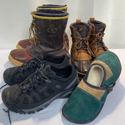 Keen Targhee Low-height Waterproof Hiking Shoe And Vintage Duck Boots By Sorell & Sporto Sz 8&9