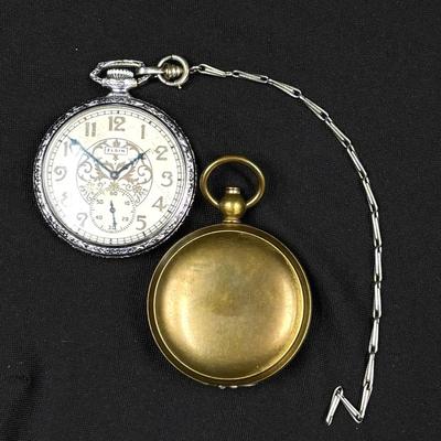 Vintage Elgin Pocket Watch & USCE Brass Pocket Compass Duo