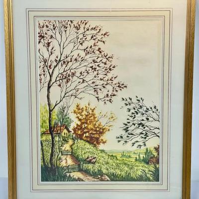 “Le Refuge” C. 1930 Vintage Colored Lithograph By Louis Ramet 