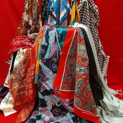 Large Variety Vintage Scarves 