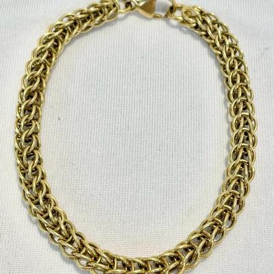 18K 750 Gold Byzantine Chain Bracelet 7.5” (21.81g)