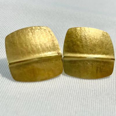 18K Gold Vintage Earrings Signed (4.10g)