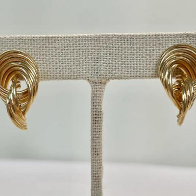 14K Gold Love Knot Post Earrings (3.88g)