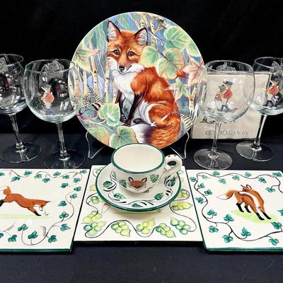 Fox Collectibles - Four Wine Glasses, Three Cork-Base Tiles And More 