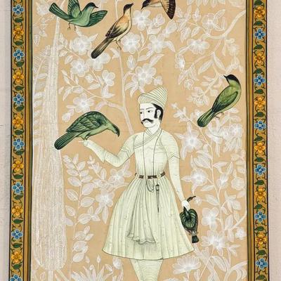 Large 34” x 67” Imperial Nobleman w/Avian Menagerie on Silk