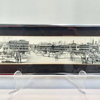 Martin Tang Black And White Sketch “San Francisco’s Fisherman’s Wharf” 