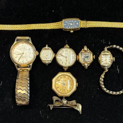 Vintage Ladies' Gold Watch Collection – Mixed Brands & Styles 