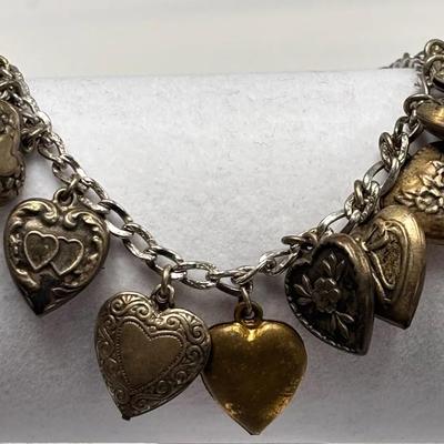 Vintage Sterling SilverHeart Charm Bracelet