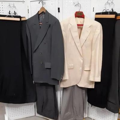 Dark Grey & Cream Color Sport Coats & 6pr Of Slacks