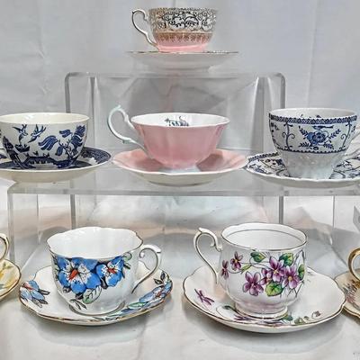 Vintage Mixed China Teacup & Saucer Lot – England & Germany – Johnson Bros, Queen Anne & More