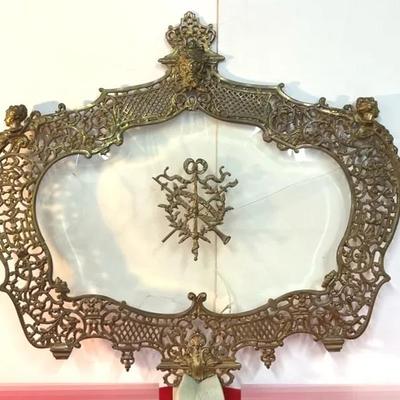 Antique French Rococo Gilt Bronze Fireplace Screen 