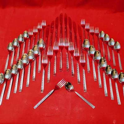 Vintage MCM Japan Floral Stainless Flatware Set