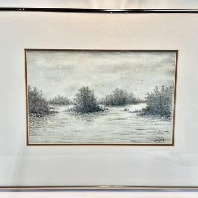 Original Watercolor On Canvas By C.K. Kung, C. 1976