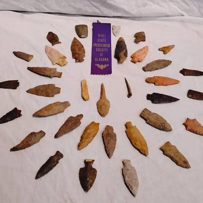 Antique Alabama Arrowhead & Stone Tool Collection