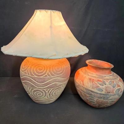 Southwestern Lamp & Pot