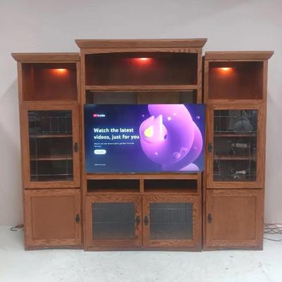Aspen Mission Style Entertainment Wall Unit W/ 65” Sony Google tv 